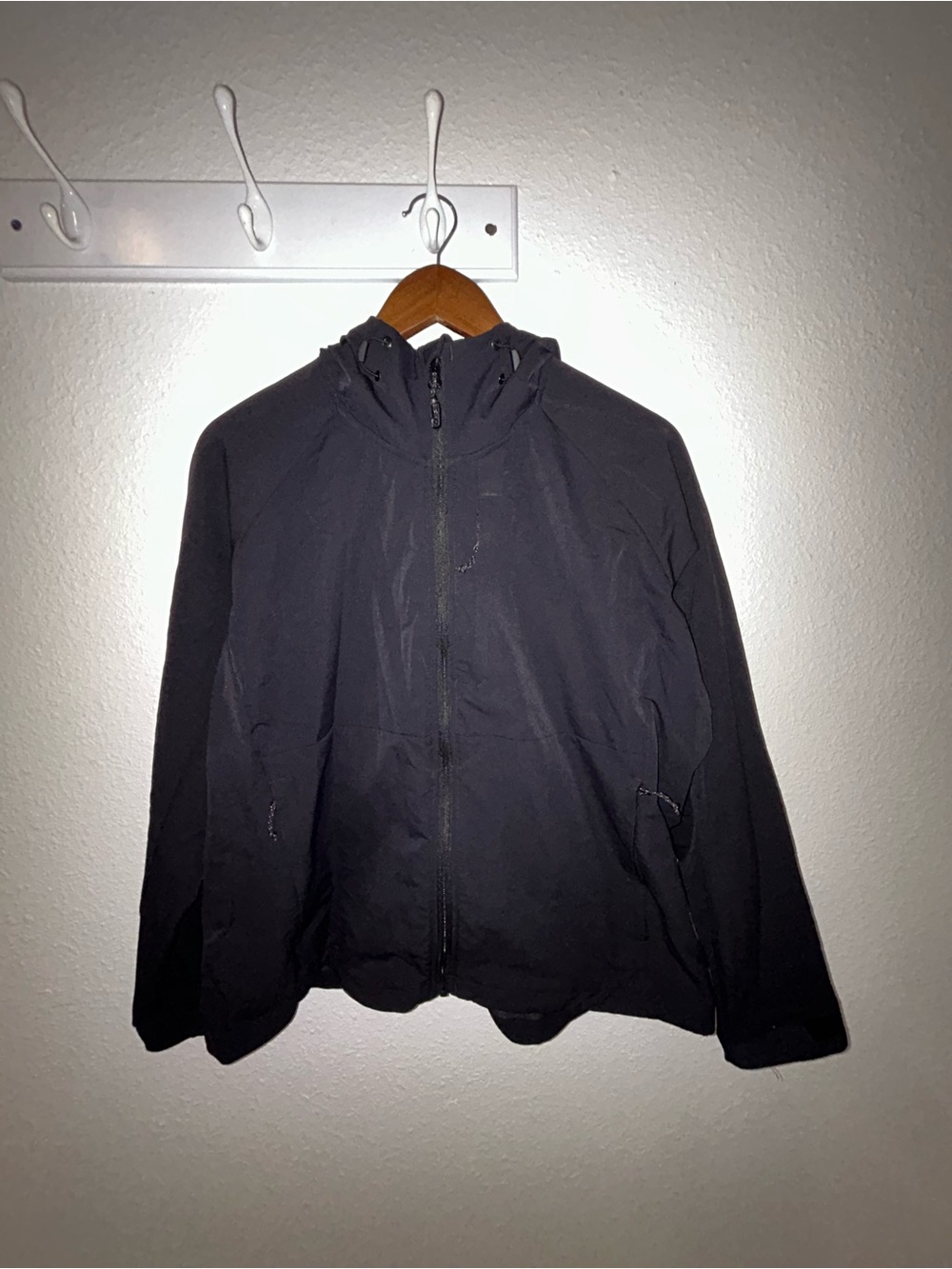 Kirkland Signature Black Hooded Windbreaker Jacket